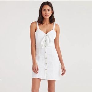 7 for all mankind white denim button dress NWT